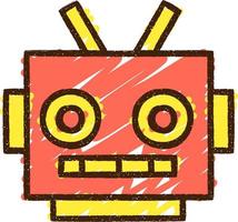 Robot Head Chalk Drawing vector