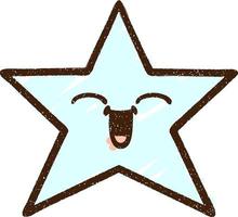 Laughing Star Chalk Drawing vector