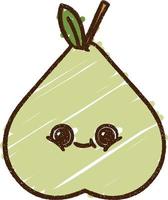 Pear Chalk Drawing vector