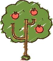 Apple Tree Chalk Drawing vector