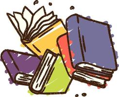 Study Books Chalk Drawing vector