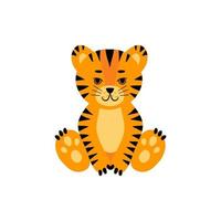 conjunto de tigre sentado vector