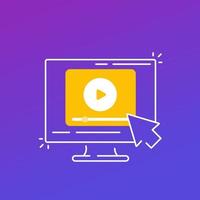 play video, media content vector icon