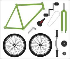 diseño plano de ilustración de parte de bicicleta vector