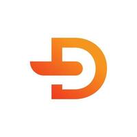 Simple letter D logo design template on white background. suitable for any branding logo template and etc. vector