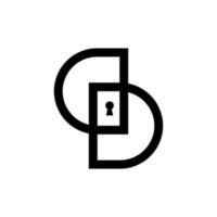 Letter S keyhole logo design template on white background. Suitable for any branding logo vector