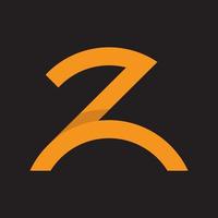 Abstract letter Z or 2 on black background EPS 10 isolated vector