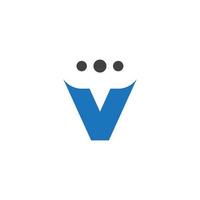 Simple letter V and chat bubble logo design template on white background. Suitable for any branding logo and etc. vector