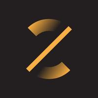 plantilla de diseño de logotipo de letra z simple sobre fondo negro vector