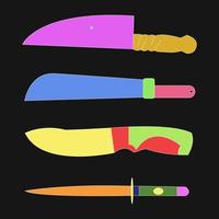knives set illustration full color vector