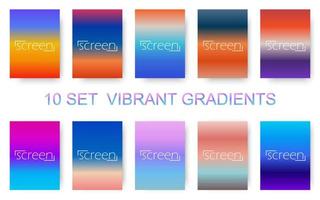 10 SET gradients Soft color background. Modern screen vector design for mobile app. Pastel soft color gradients.