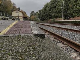 Pontedeume railway station. Galicia, Spain photo