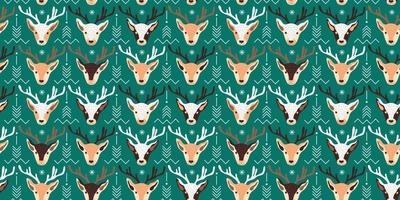 Christmas pattern with deers vector