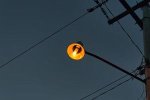 street light against the blue sky with copyspace photo