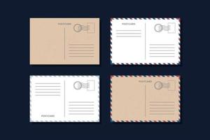 Set of postcard templates vector