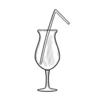 glasses cocktail wine lemonade mon vector
