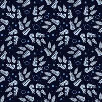 seamless pattern with leaves on a blue background vector