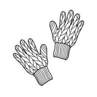 knitted gloves. vector illustration