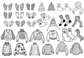 collection of winther clothes vector