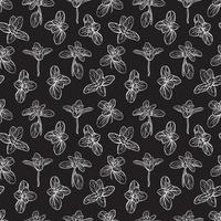 Basil leaves seamless pattern vector