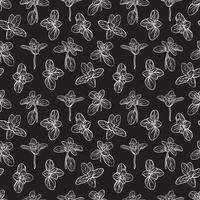 Basil leaves seamless pattern vector