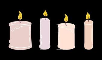 Christmas candles set vector