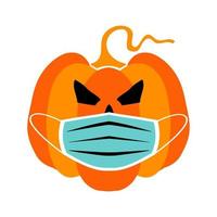 Pumpkin in a mask vector