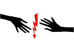 Hand signal a stop. Vector illustration of danger icon