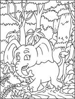 Elephant Kids Coloring Page Great for Beginner Coloring Book