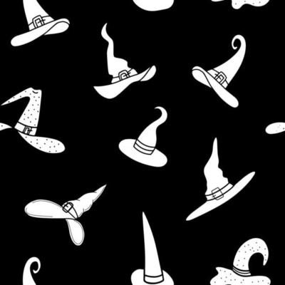 Seamless pattern of witches hats