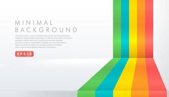 Abstract colorful vertical stripes lines in perspective. Rainbow color on white background with copy space. You can use for web, ad, poster, template, business presentation. Vector illustration