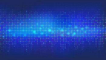 Abstract soft blue sound wave composed by round dots set against a dark background. Digital streaming background. Plexus stream background. Big Data technology, vector illustration