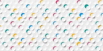 Abstract seamless colorful 3D on white paper round cut background. Modern circle texture trendy color pattern design. Vector illustration Eps10.