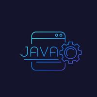 codificación java, icono lineal vector