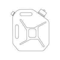 Gasoline canister linear icon. Fuel jerrycan outline sign. Petrol container symbol vector