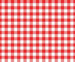 Red and white gingham seamless pattern. Checkered texture for picnic blanket, tablecloth, plaid, clothes. Italian style overlay, fabric geometric background, retro textile design vector