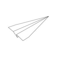 Origami paper plane linear icon. Symbol of success, communication, travel, imagination, desire, creativity, dreaming vector
