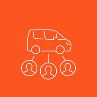 carsharing service vector, mono line style icon vector