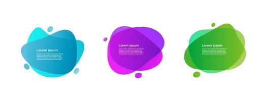 abstract gradient liquid banner set collection,trendy modern background, gradient infographic element vector