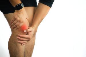 Man with knee pain and copyspace photo