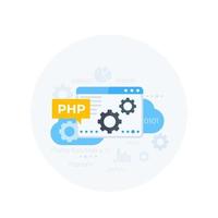 ilustración vectorial de programación php vector