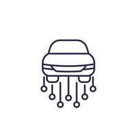 carsharing service, line icon on white vector