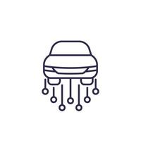 servicio de coche compartido, icono de línea en blanco vector