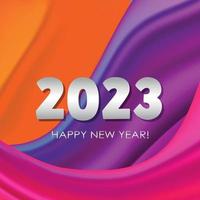 Merry Christmas and Happy New Year 2023, bright background postcard, web template - Vector