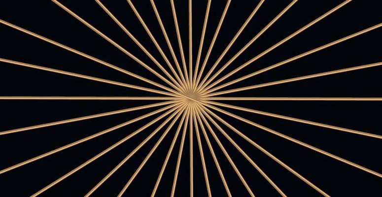 Modern geometric luxury web card template for business or presentation with golden lines on black background - Vector