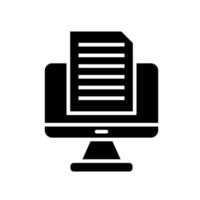 vector de icono de archivo, documento y monitor digital
