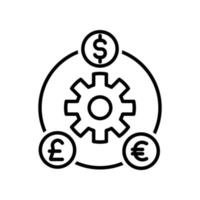 money exchange and transfer, money management icon vector