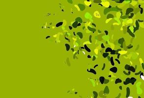 Light Green vector pattern with chaotic shapes.