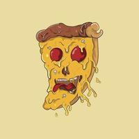 la pizza monstruo es terrible. vector premium adecuado para el diseño de camisetas