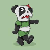 Panda zombie horror illustration in progress vector